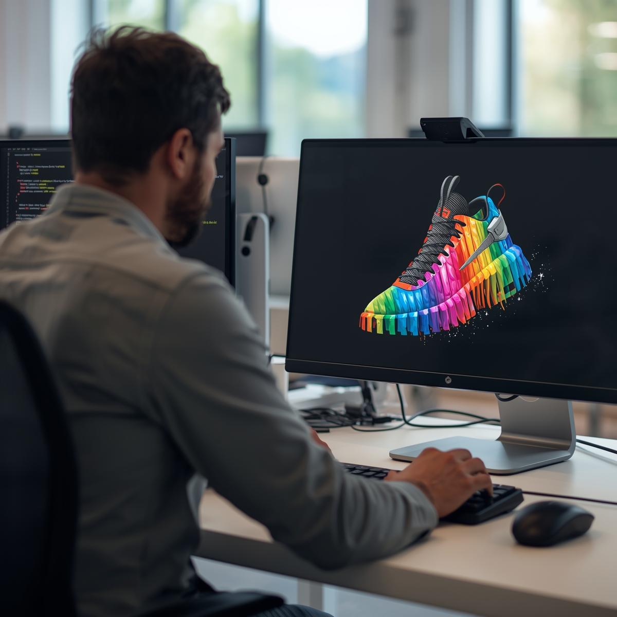 Team creativo che utilizza AI generative per creare immagini di campagne marketing e brand design.