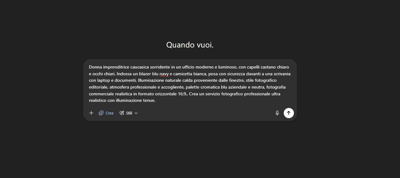 come creare un immagine con le AI chagpt5